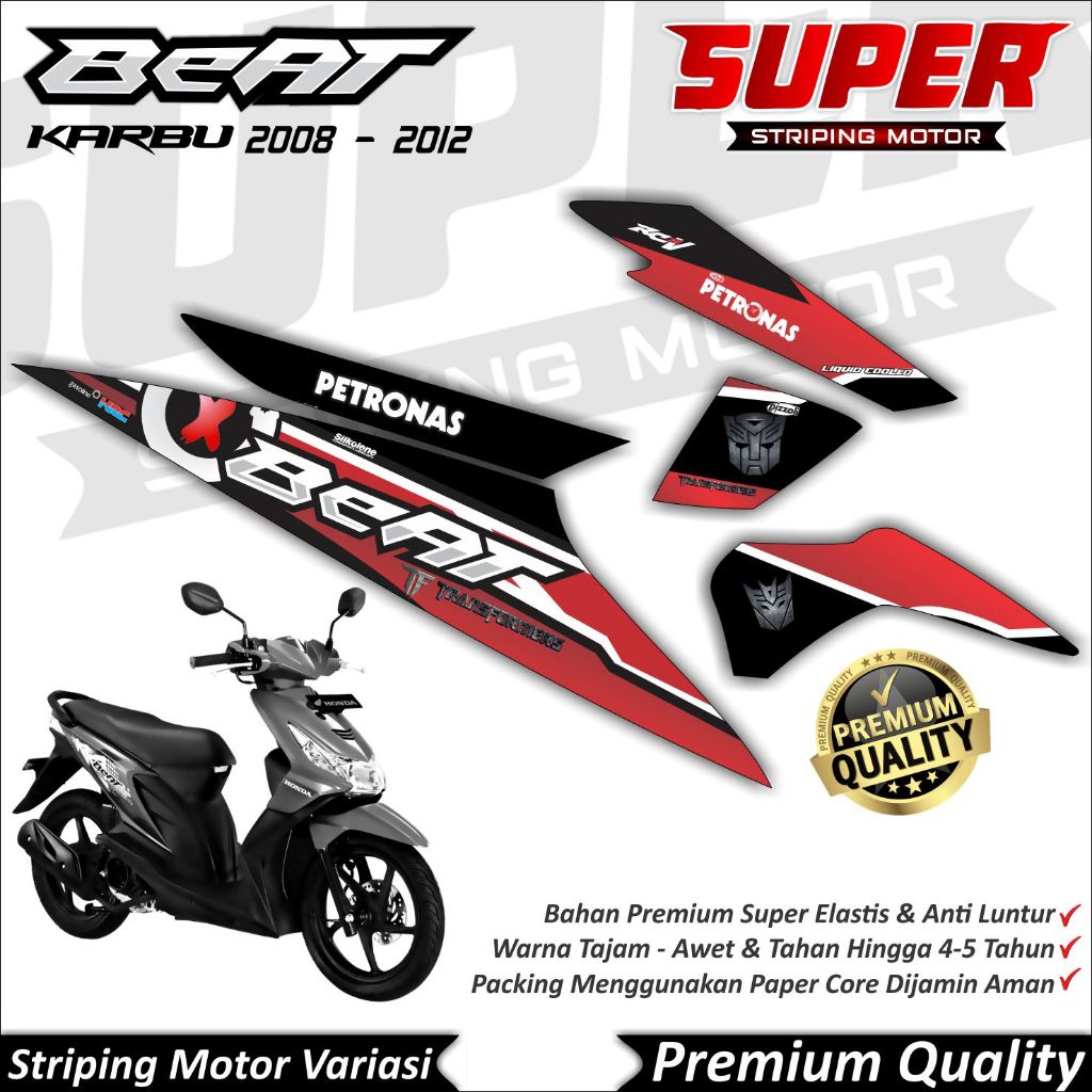 Stiker Beat Karbu Anti Luntur keren Striping Beat Karbu Striping Honda Beat Karbu Lorenzo