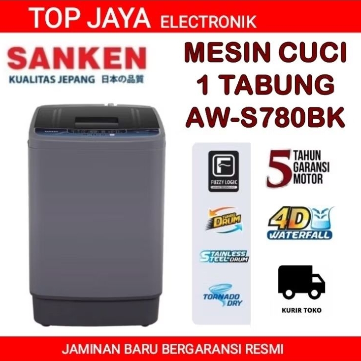 MESIN CUCI SANKEN 7 KG TOP LOADING/SANKEN MESIN CUCI 7 KG 1 TABUNG NEW SERIES