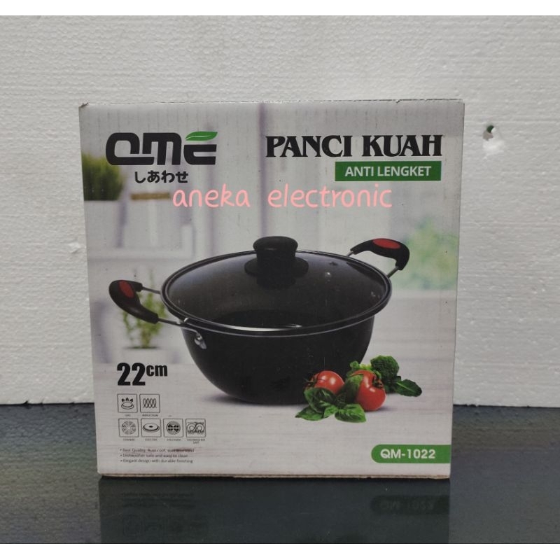 QME Panci Kuah/Sayur QME QM-424 Diameter 24CM+ Tutup Kaca