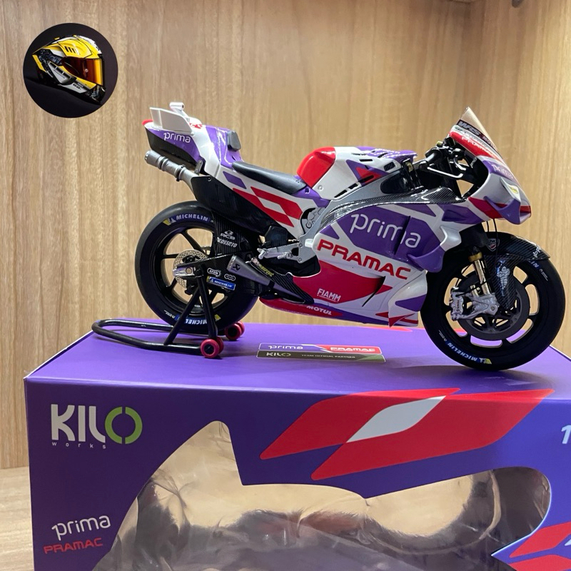 jorge martin gp23 pramac miniatur motor skala 1/12 by kiloworks