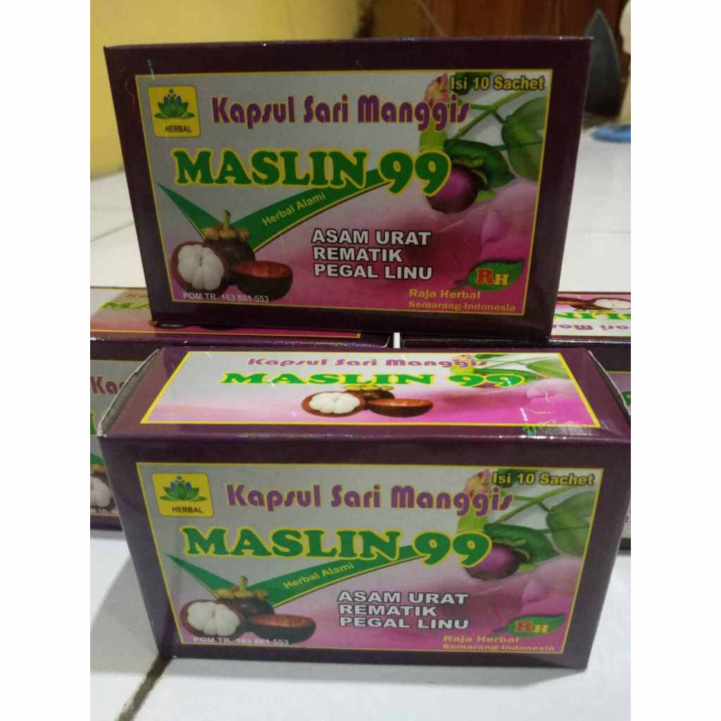 MASLIN 99 | Kapsul Sari Manggis Original | 10 Sachet | 4 Kapsul