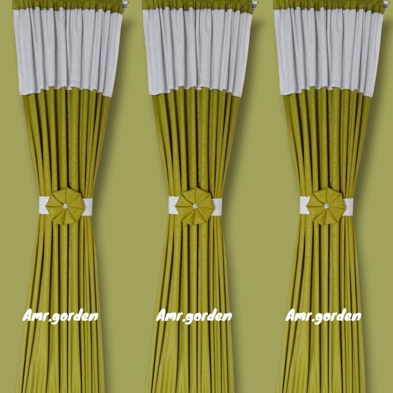 Gorden minimalis poni putih Gorden kupu kupu poni tempel embos