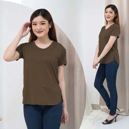 FD fashion/ kaos V-neck Wanita / kaos v neck wanita