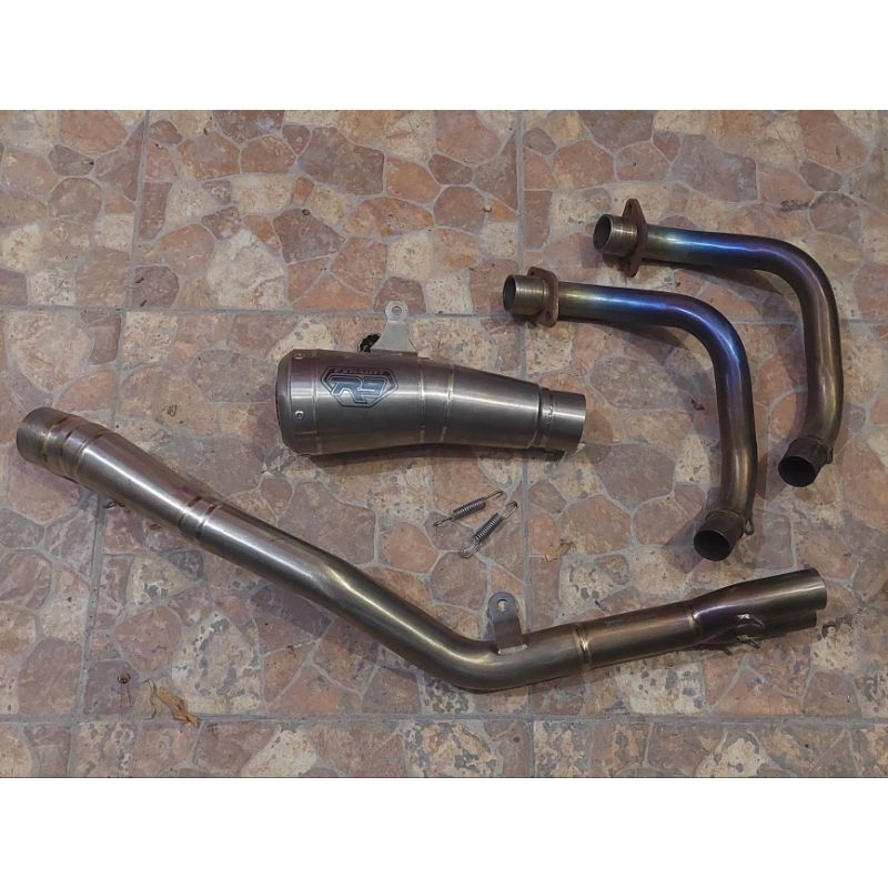 knalpot R9 GP Titanium original fullsystem fullset CBR 250 RR