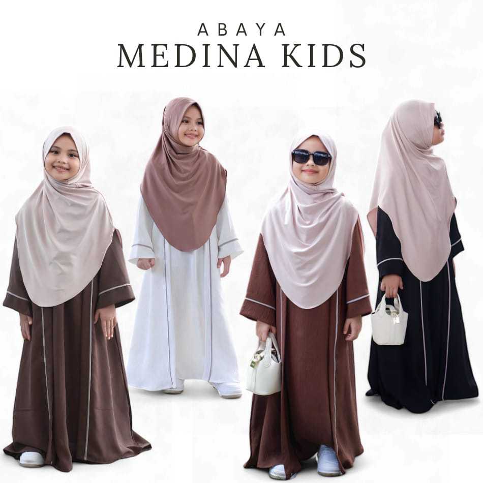 Medina Abaya Kids Gamis Anak Perempuan Terbaru Trend Lebaran Kekinian Baju Gamis Anak Usia 3 - 12 Ta