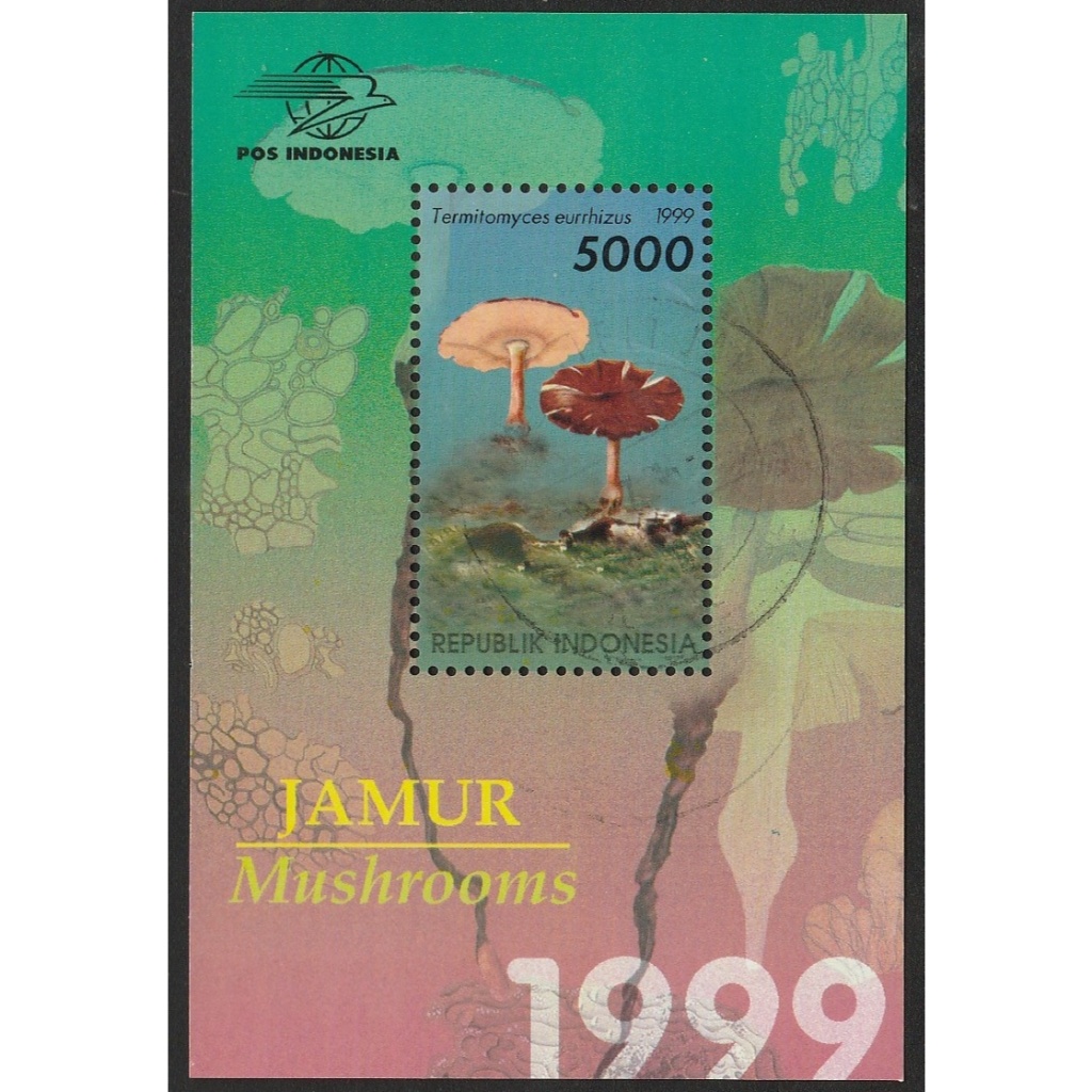 

A 12033 SATU BUAH SOUVENIR SHEET SS PRANGKO INDONESIA TEMA JAMUR MUSHROOM 1999 DENGAN KONDISI SUDAH ADA CAP