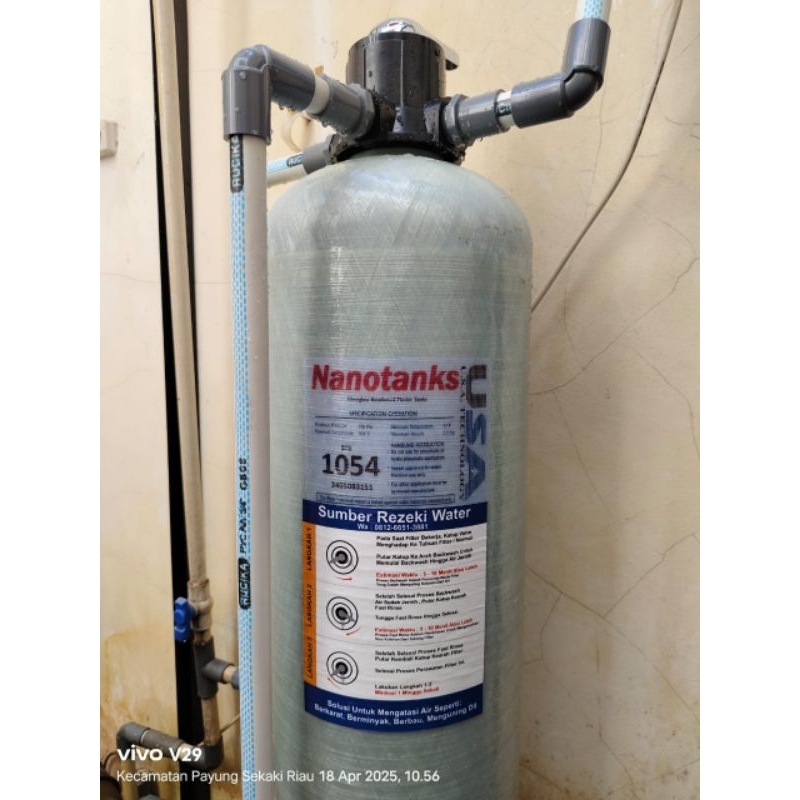 paket tabung filter air bersih FRP 1054 merek nanotenks