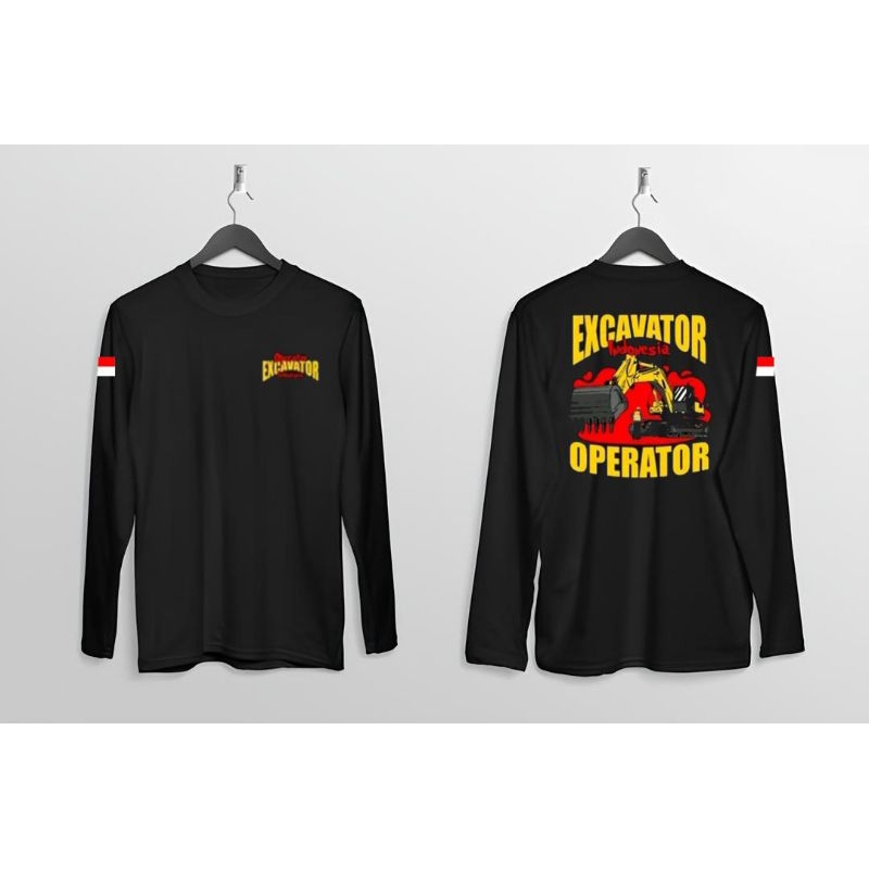 kaos Lengan Panjang Pria EXCAVATOR OPERATOR-Desain Excavator operator lapangan