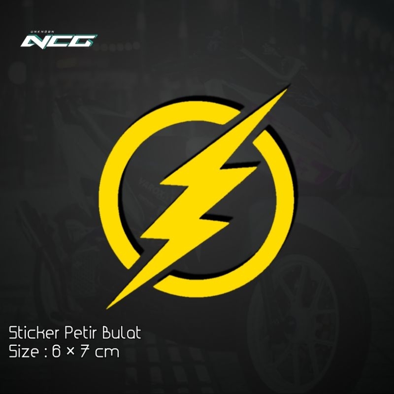 Sticker Petir Bulat Stiker Cutting Motor Keren