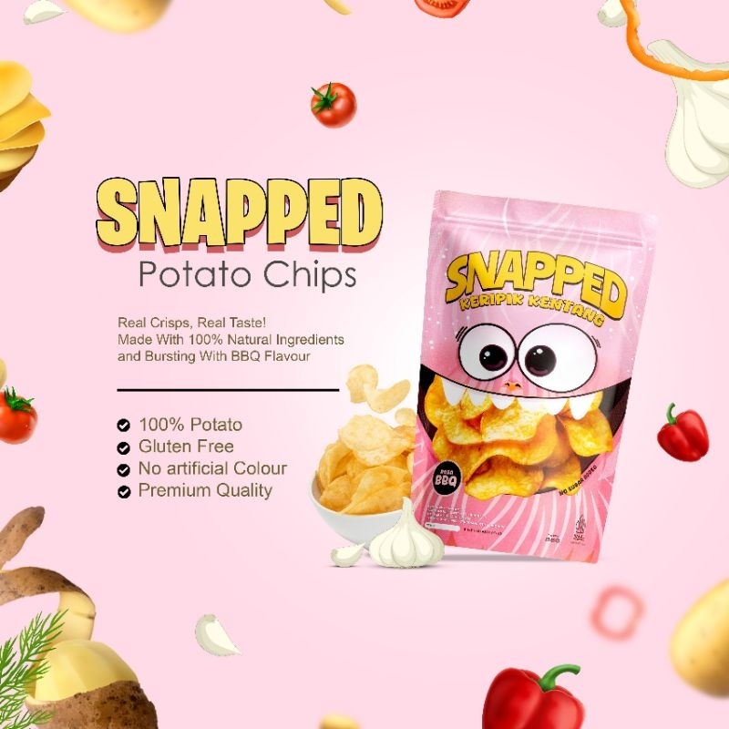 

Keripik Kentang SNAPPED Rasa BBQ Potato chips