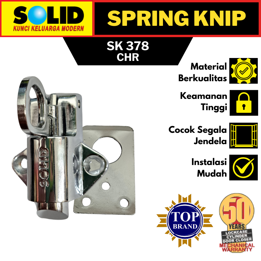 SOLID SPRING KNIP SK378 CHR SOLID SLOT JENDELA GRENDEL JENDELA SOLID KUNCI JENDELA
