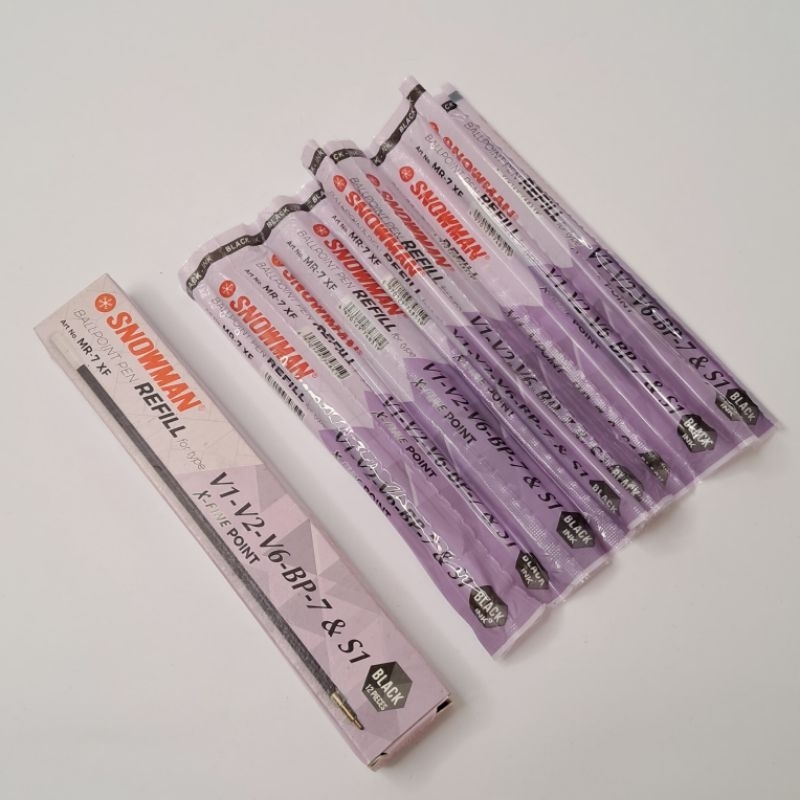 

refill pulpen snowman hitam v1 v2 v6 bp 7 s1 satuan