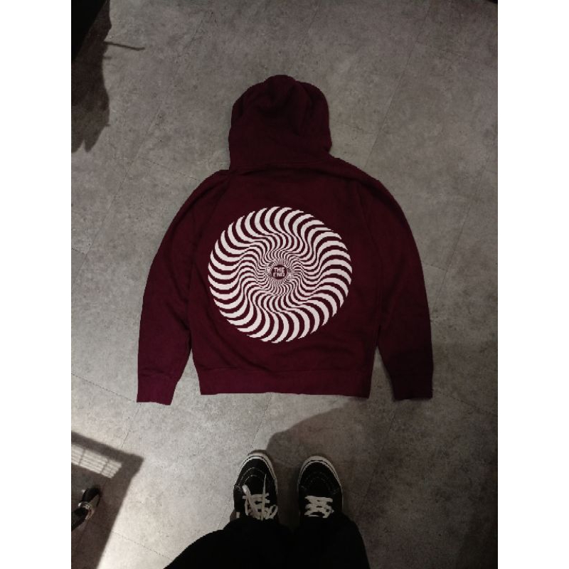 Zip Hoodie Spitfire Swirl The End Burgundy Original Second / Bekas