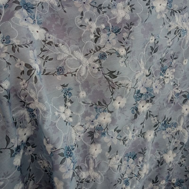 Kain bordir motif - kain katun bordir - katun bordir printing - kain katun bordir import - kain gami