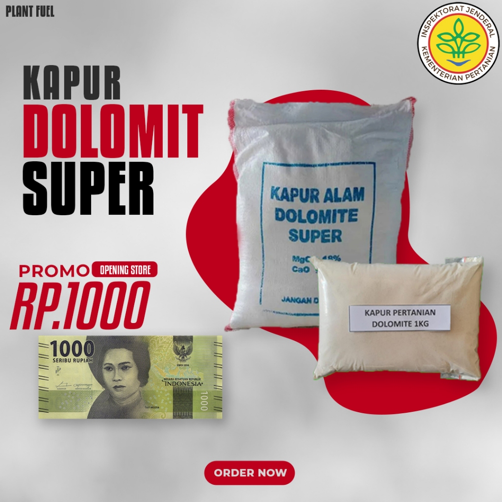 PUPUK DOLOMITE KEMASAN REPACK 1 KG KAPUR PERTANIAN DOLOMIT KAPUR PEMBENAH TANAH