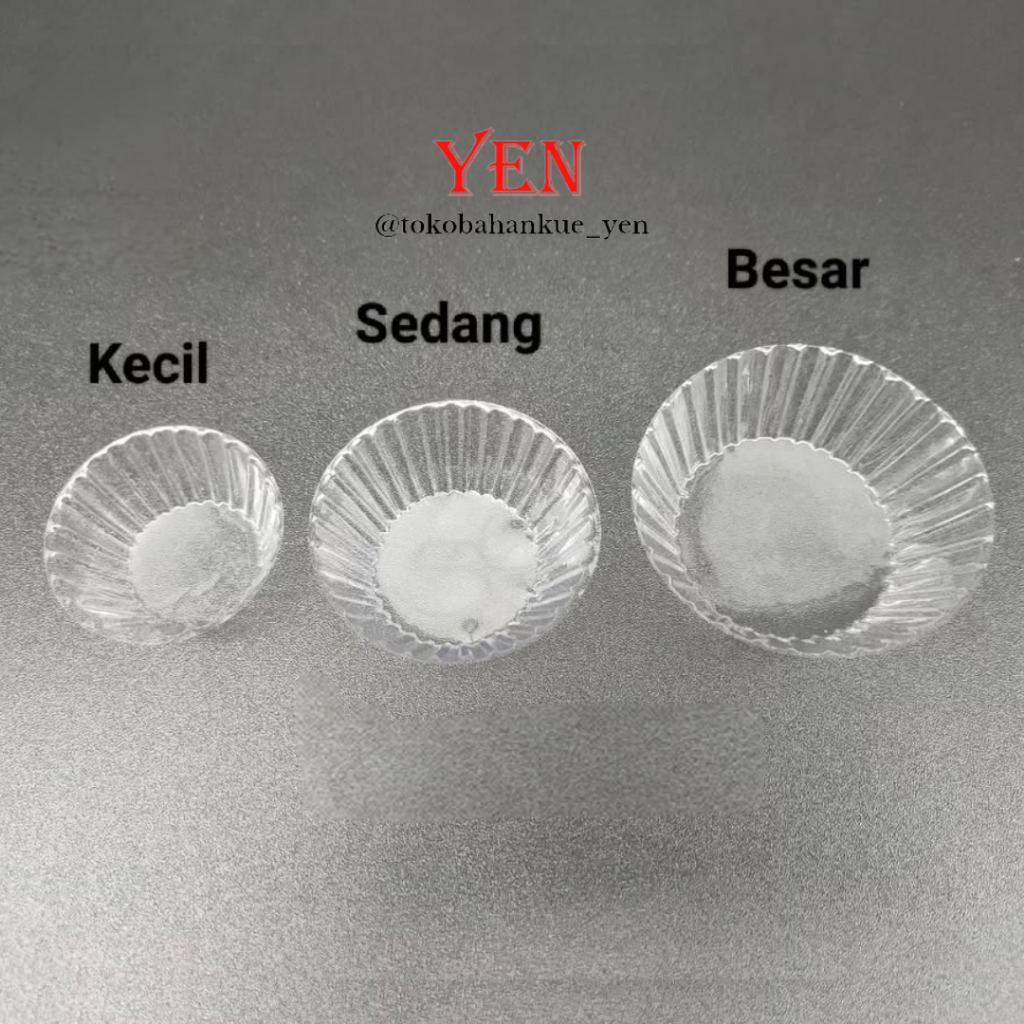 Mika Cup Cases Roti Kecil Sedang Besar Bening (100Pcs) Cup Kue Pudding Telur Ceplok / Cup Sambal / M