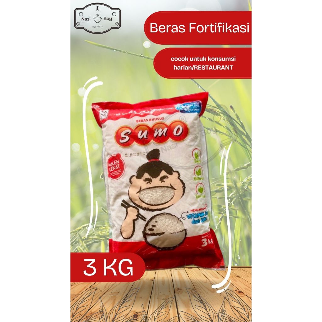 

Beras SUMO Merah 3KG / Beras Fortifikasi / Beras Premium