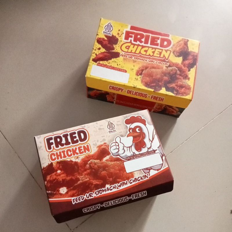 

@100pcs kotak box dus fried chicken LAMINASI full warna 3D uk 15x10x6