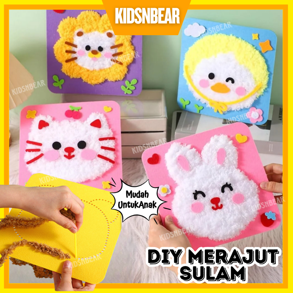 [KIDSANDBEAR] - Crafting Kit - DIY Anak Perempuan - DIY Craft Kit - DIY Merajut Sulam - Kerajinan