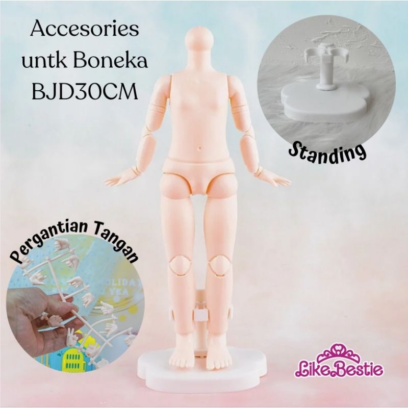 Accesories kacamata & standing Boneka BJD 30cm