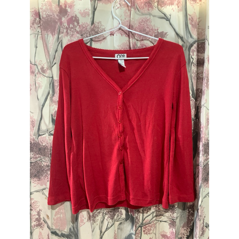cardigan merah