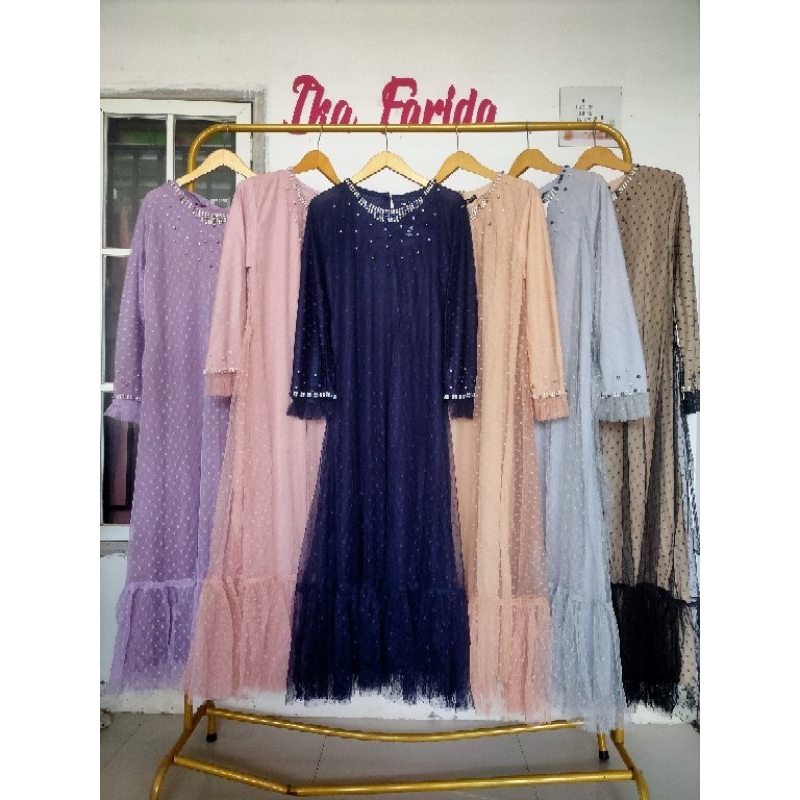 GAMIS NADIN FULL TULLE POLKADOT MEWAH KONDANGAN PREMIUM