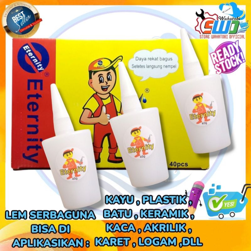 LEM JEPANG KOREA ETERNITY JUMBO ORANG BER TOPI Besar / Lem Serbaguna / Lem Setan / Lem Aquacape / Le