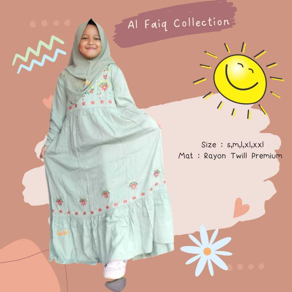Gamis Anak Tanggung Dress Muslim Anak Tanggung Usia 10, 11, 12 Tahun Rayon Twill Premium