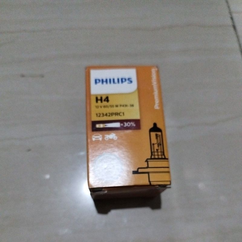 Bohlam Lampu Halogen H4 Merk Philips Ori 100% 12V 60/55W