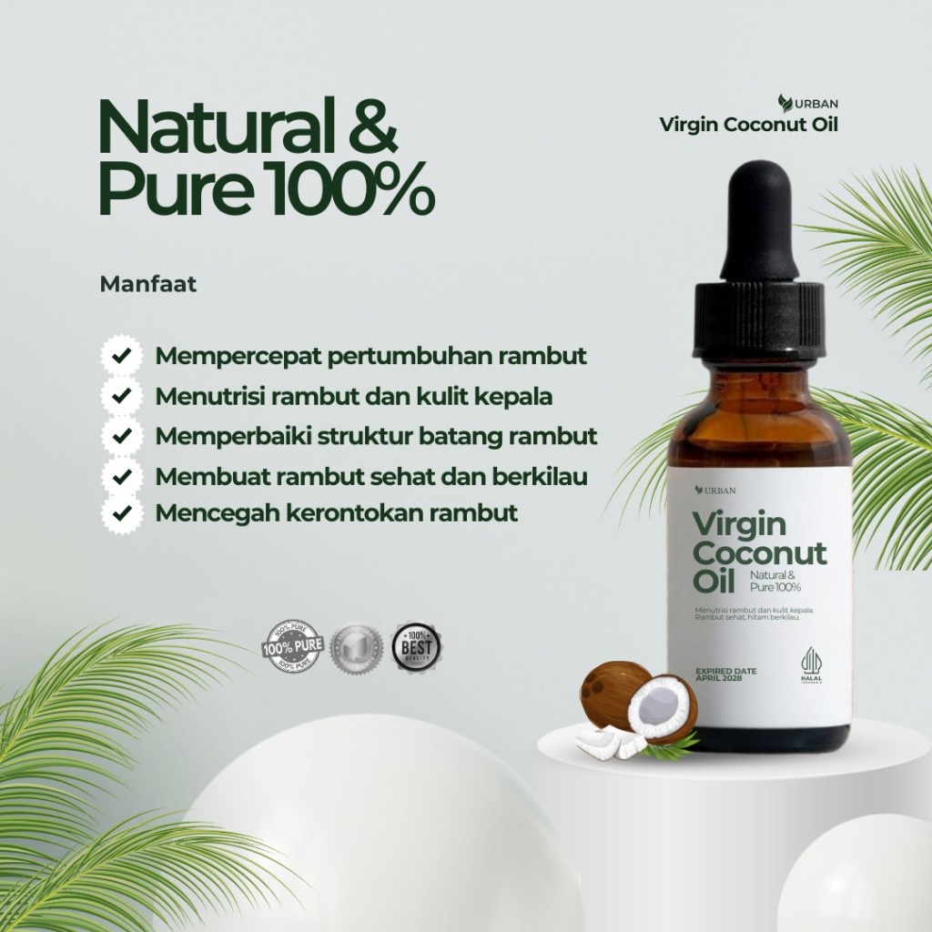 

URBAN Pure Virgin Coconut Oil / Minyak Kelapa Murni 60 ML VCO Carrier Oil