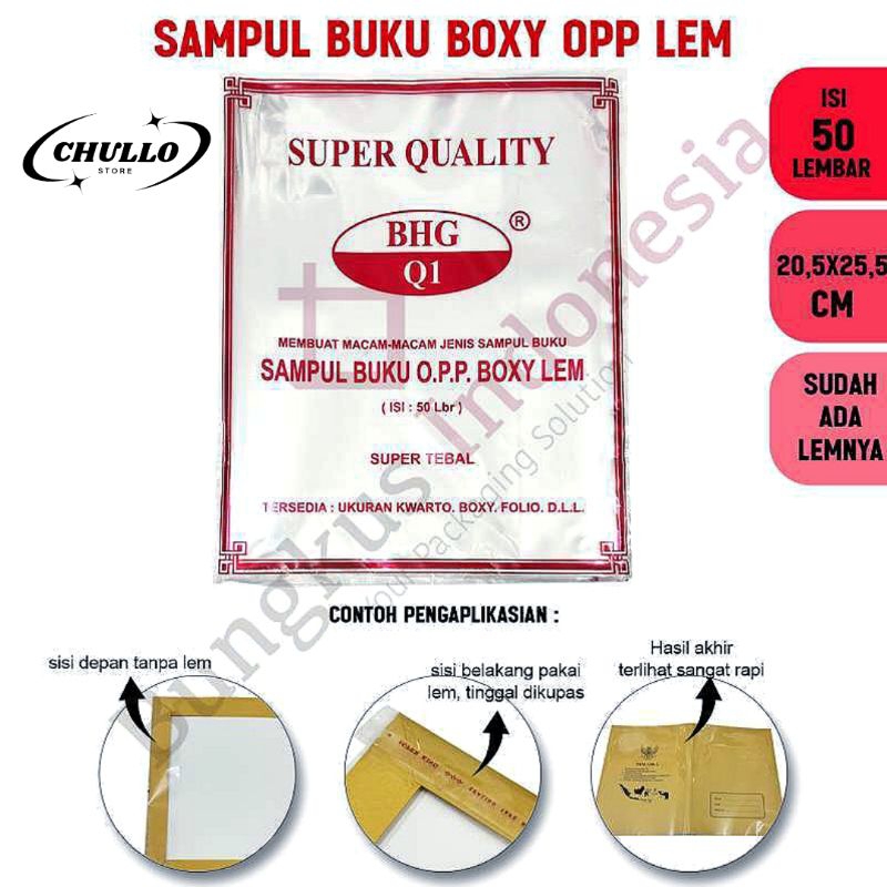 

sampul buku PLASTIK OPP BOXY maxy ukuran campus/boxy OPP Lem (isi 10)