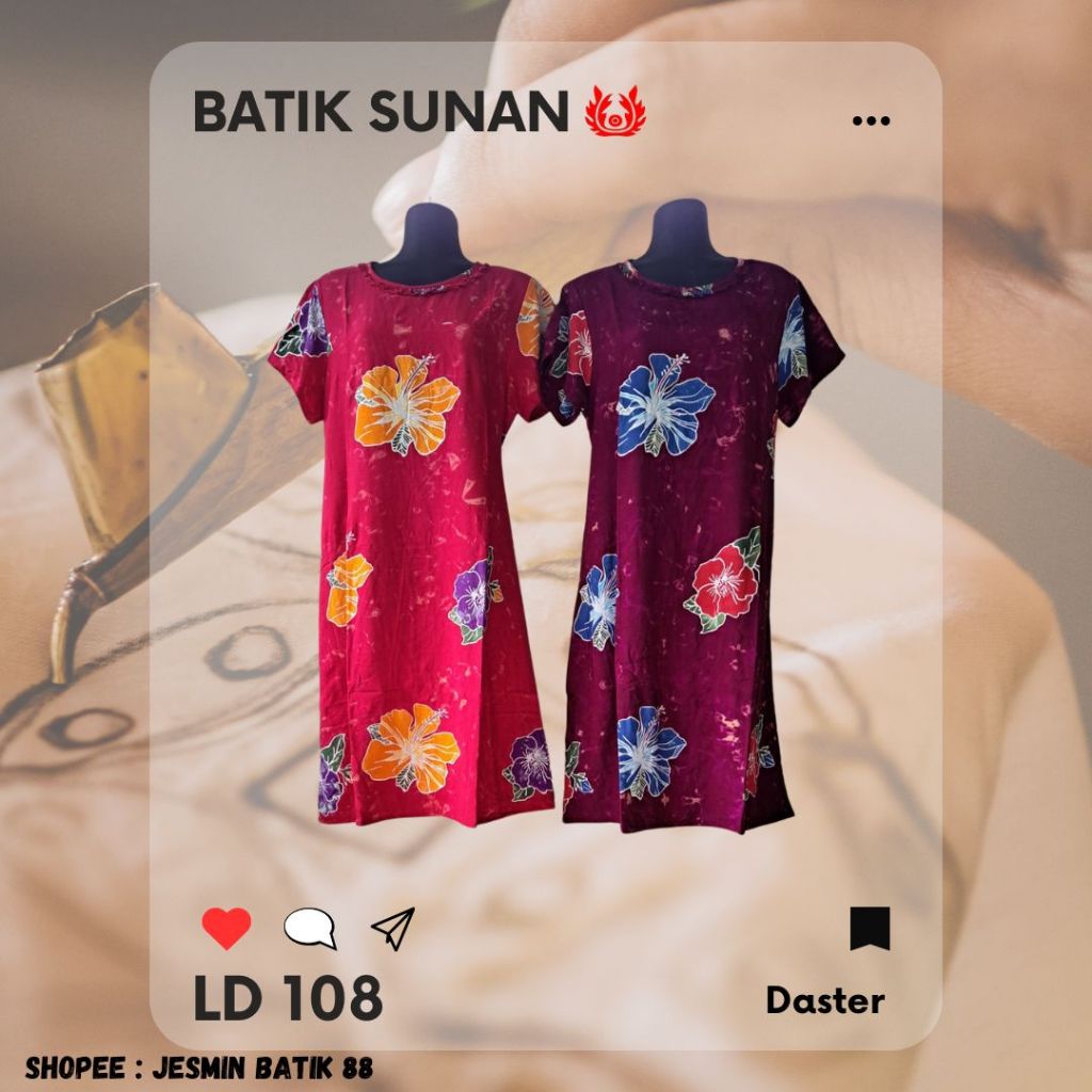 Daster Tangan Batik Sunan Leher Geber