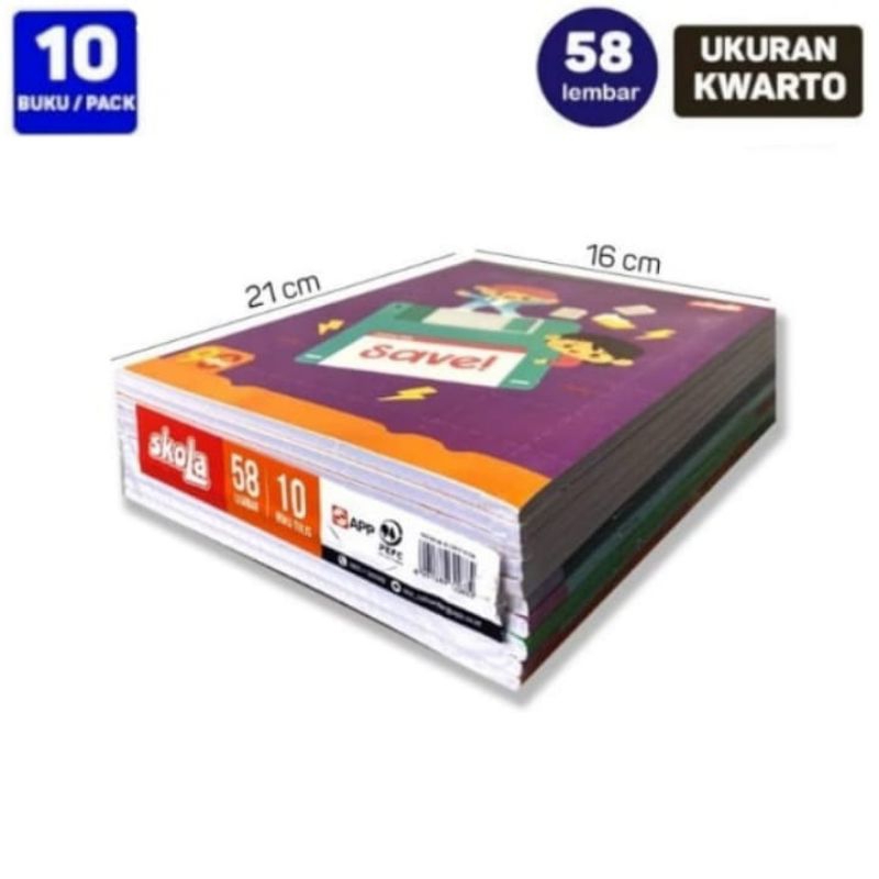 

1 Pak Buku Tulis Sidu Skola 58 Lembar ( Isi 10 Buku )