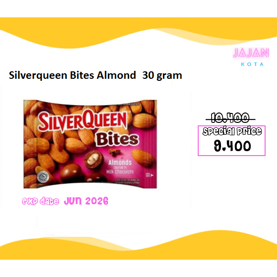 

Silverqueen Bites Almond 30 gram