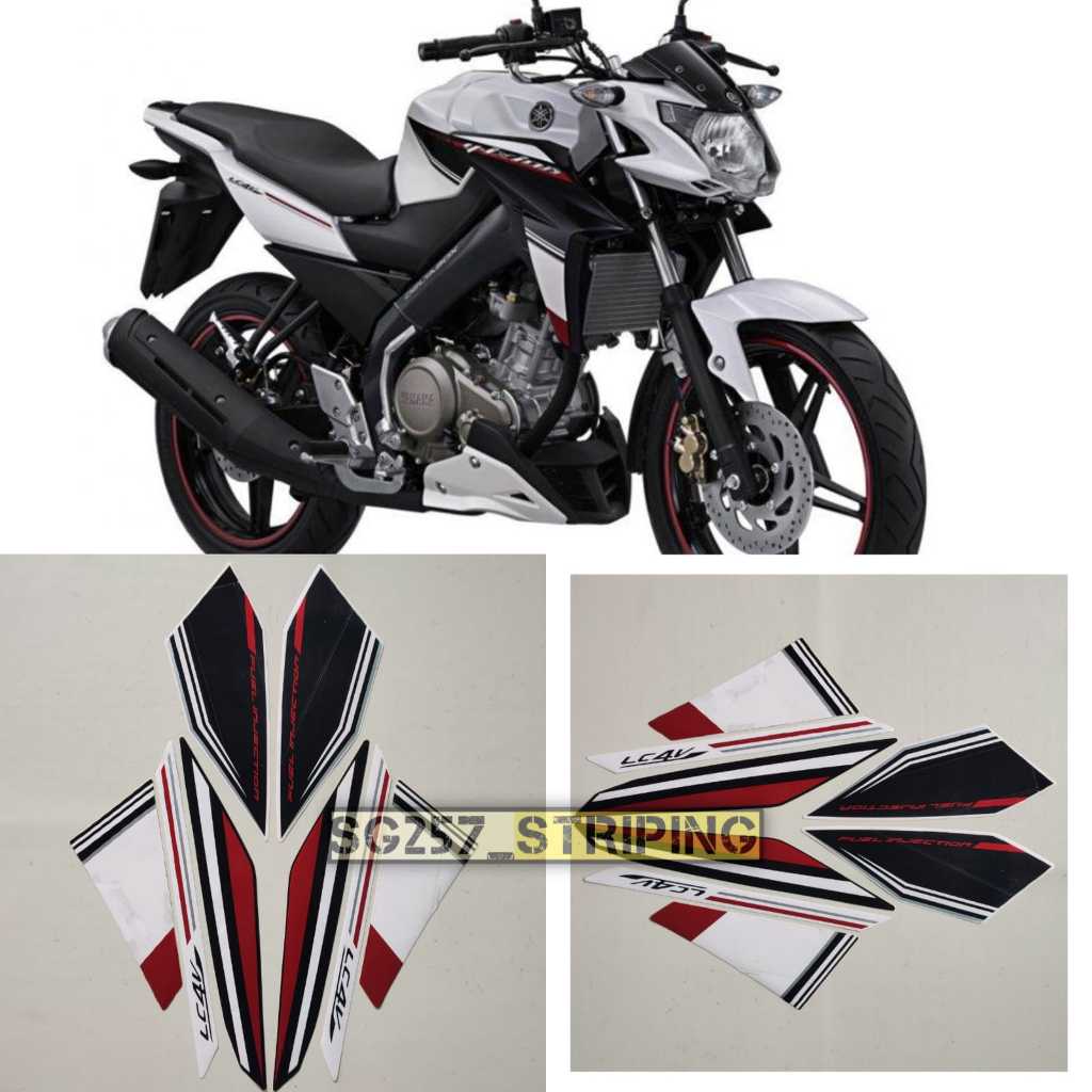 Stiker Striping List Body Motor Vixion Advance 2015 2016 Putih Hitam