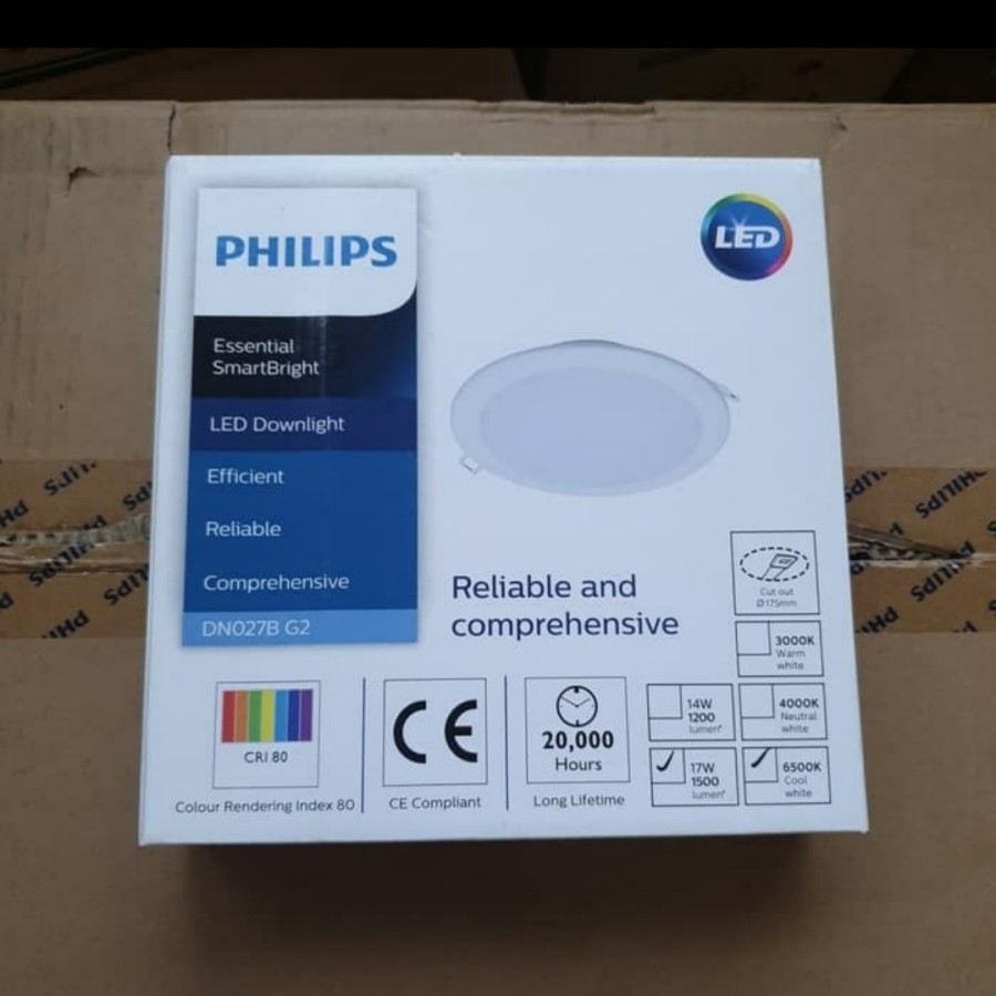Lampu Panel Downlight Philips DN027B 17W Gen2 Warna Putih - 6500k
