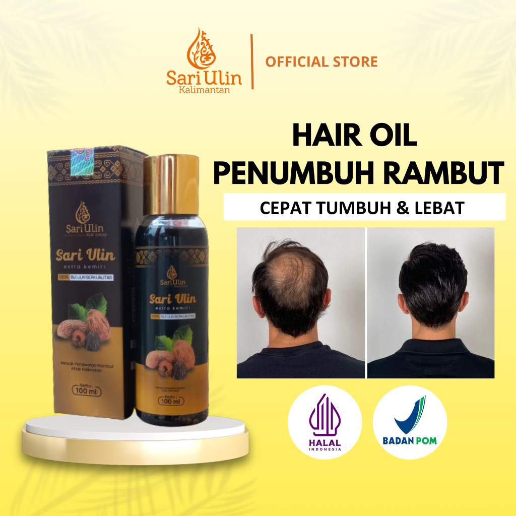 Hair Oil Penumbuh Rambut Botak Rontok Cepat dan Tebal Sari Ulin