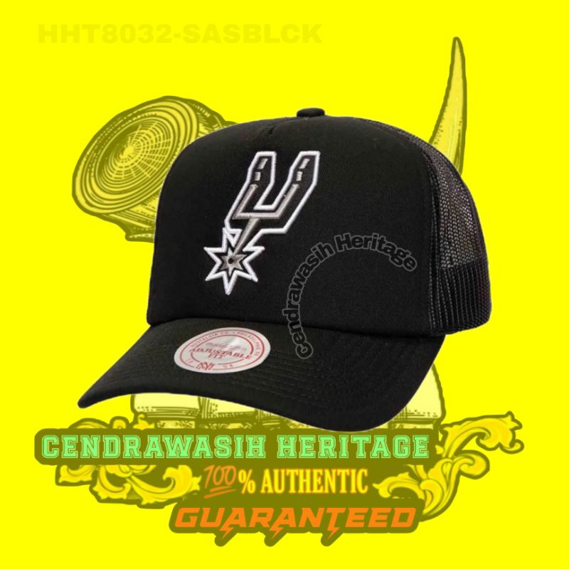 Mitchell And Ness San Antonio Spurs Evergreen Trucker Foam Cap 100% Authentic