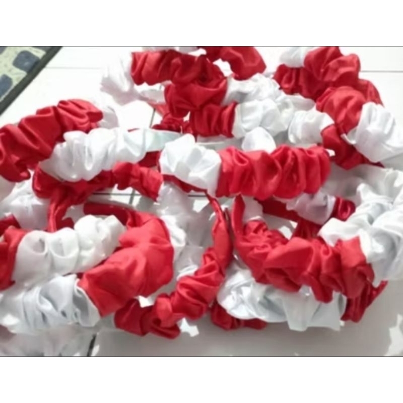 BANDO SCRUNCHIE MERAH PUTIH/ BANDO MERAH PUTIH