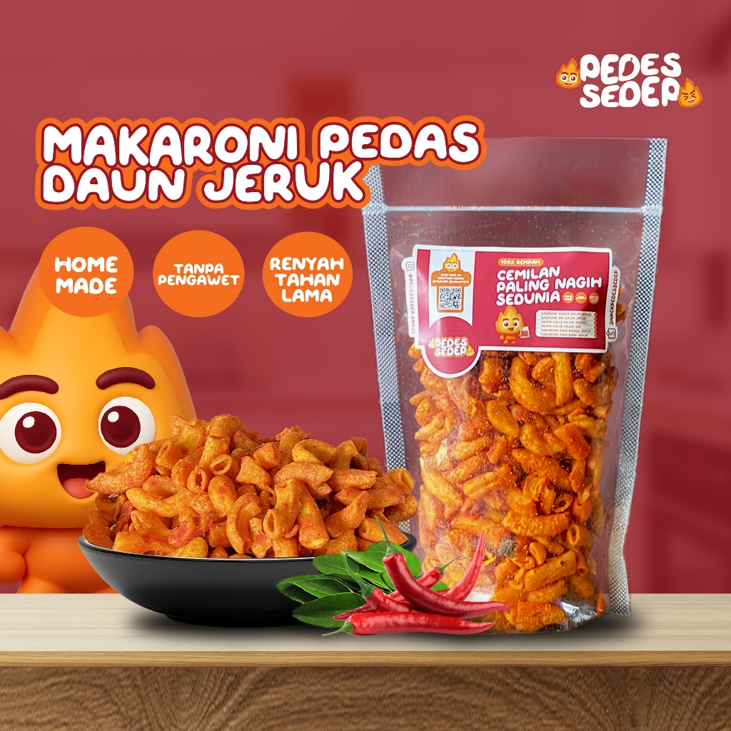 

Pedessedep - Makaroni Pipa Cikur Bantat Pedas Daun Jeruk Rempah Gurih Renyah
