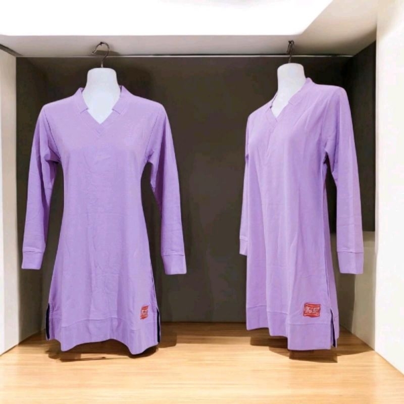 Tunik Polos Kerah V-Neck Uncle West Warna Lilac