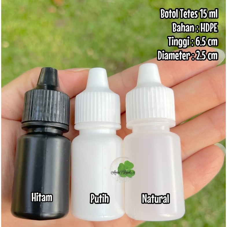 BOTOL TETES 15 ML putih/transparant/hitam