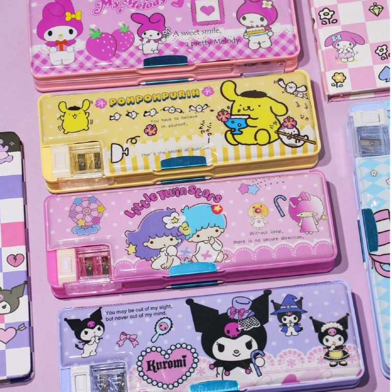 

Kotak Tempat pensil karakter magnet 2 sisi / pencil case kartun lucu (2)