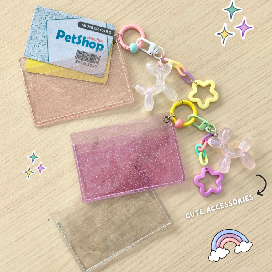 

CARD HOLDER GLITTER Transparan Cute Aksesoris