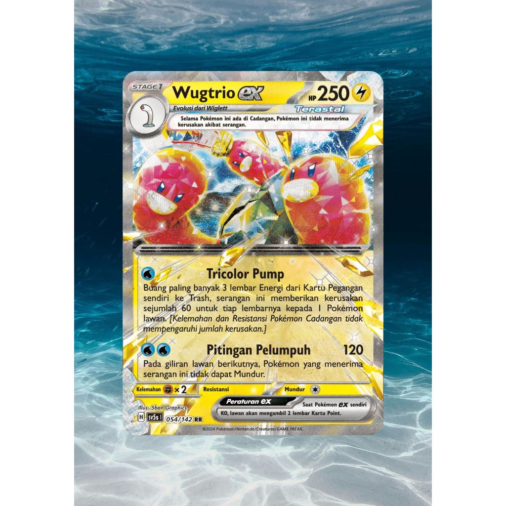 Pokemon TCG Wugtrio EX sv5s 054/142 RR holo foil Indonesia Ver