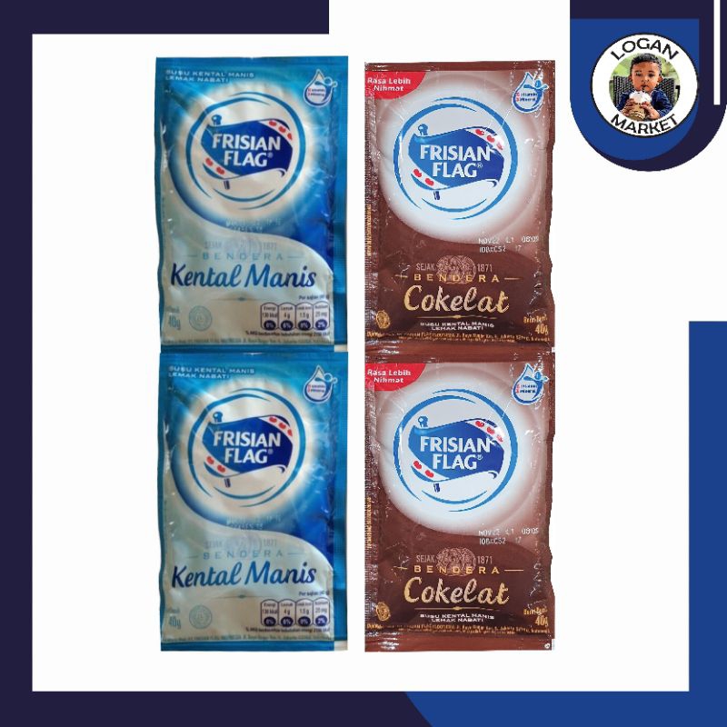

Frisian flag susu coklat dan putih ukuran 40gr