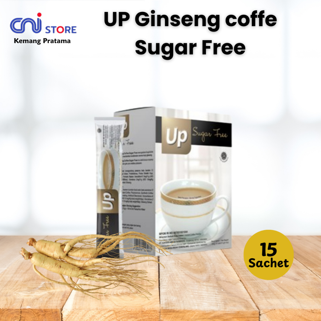 

Up Ginseng Coffe Sugar Free | Kopi Perpaduan Arabika, Robusta dan Ginseng tana gula isi 15 Sachet