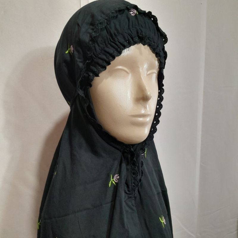 Mukena Rayon Motif Bunga Bordir Renda Mukena Wanita Dewasa Remaja