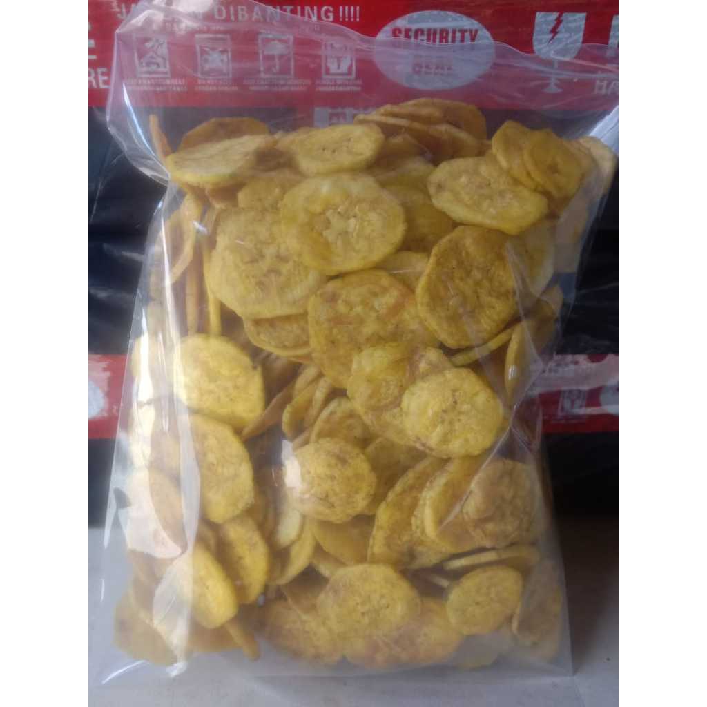 

kripik pisang koin / kripik pisang bulat homemade barang produksi baru 2 varian rasa manis gurih 250gr 500gr 1kg packing kardus bubble wrap