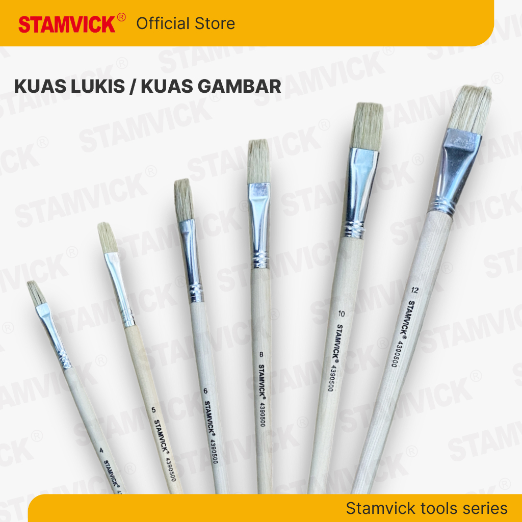 

Kuas Lukis Minyak Stamvick / Kuas Cat / Kuas Lukis Putih Nomor 4 - 12